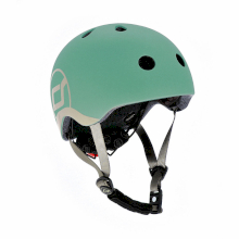Дитячий захисний шолом Scoot and Ride, сіро-зелений, з ліхтариком, 45-51 cм
